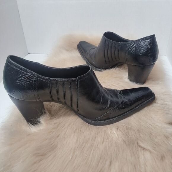 Antonio Melani Leather Heel Western Ankle Boot Size 6.5 - Picture 7 of 10